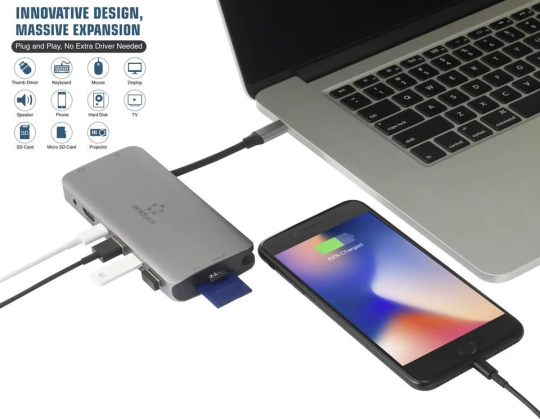 Renkforce RF-4533846 USB-C Laptopdockingstation - Universeel