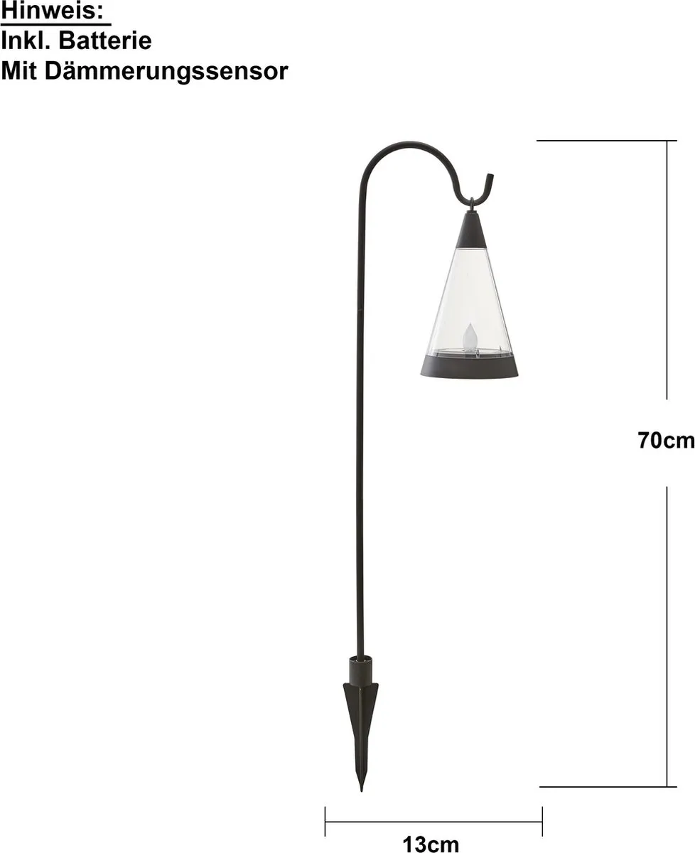 Star Trading LED Windlicht Solar 13cm - Zwart