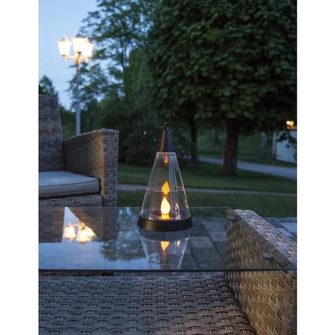 Star Trading LED Windlicht Solar 13cm - Zwart