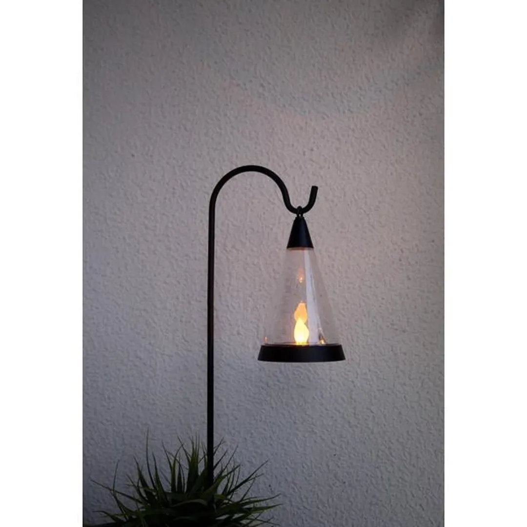 Star Trading LED Windlicht Solar 13cm - Zwart