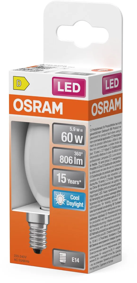 Osram LED Star Mini Kaars E14 Mat 5.9W 6500K - afbeelding 5 van 6