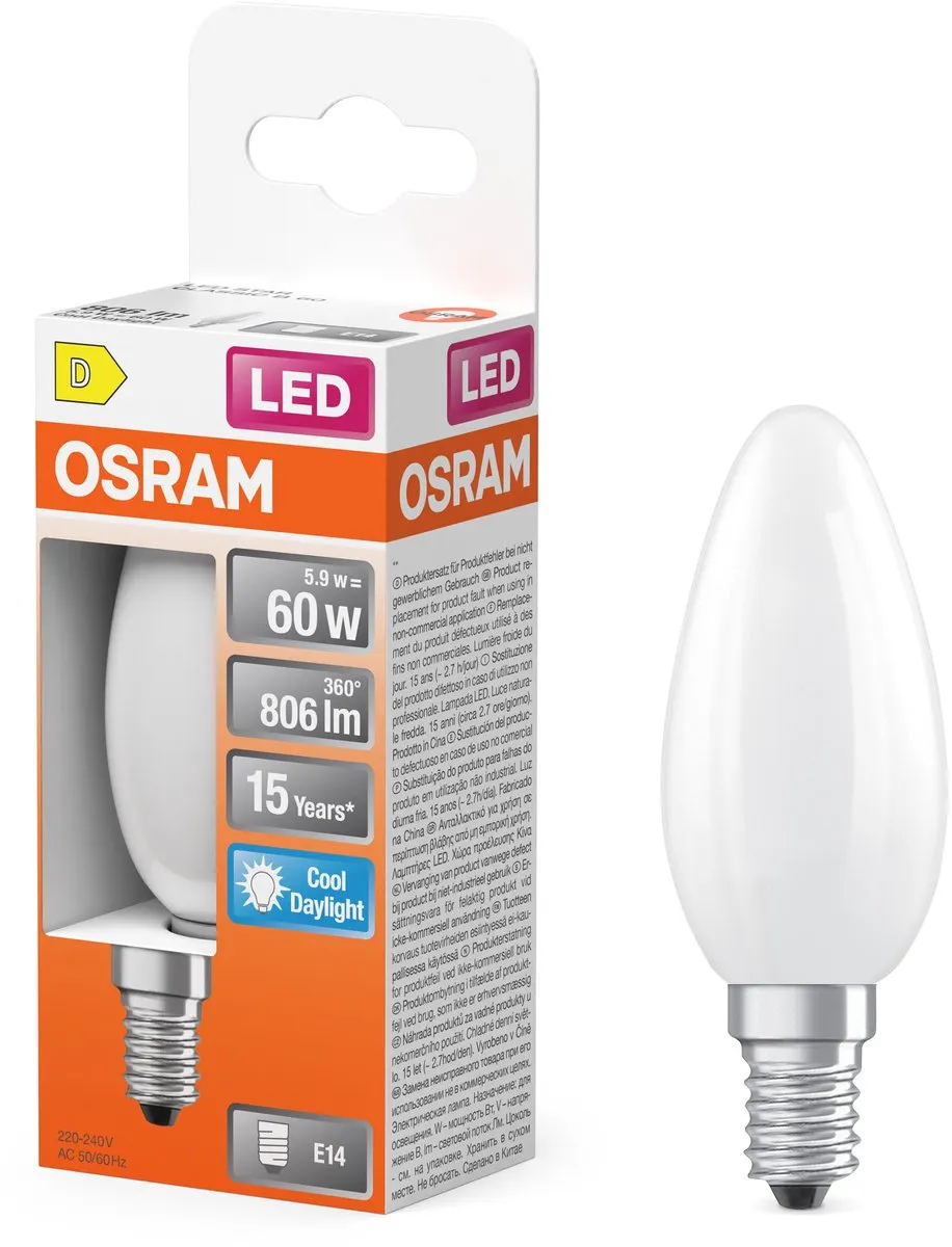 Osram LED Star Mini Kaars E14 Mat 5.9W 6500K - afbeelding 4 van 6