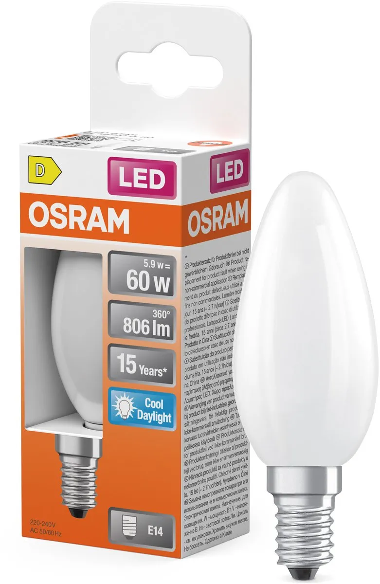 Osram LED Star Mini Kaars E14 Mat 5.9W 6500K - afbeelding 3 van 6