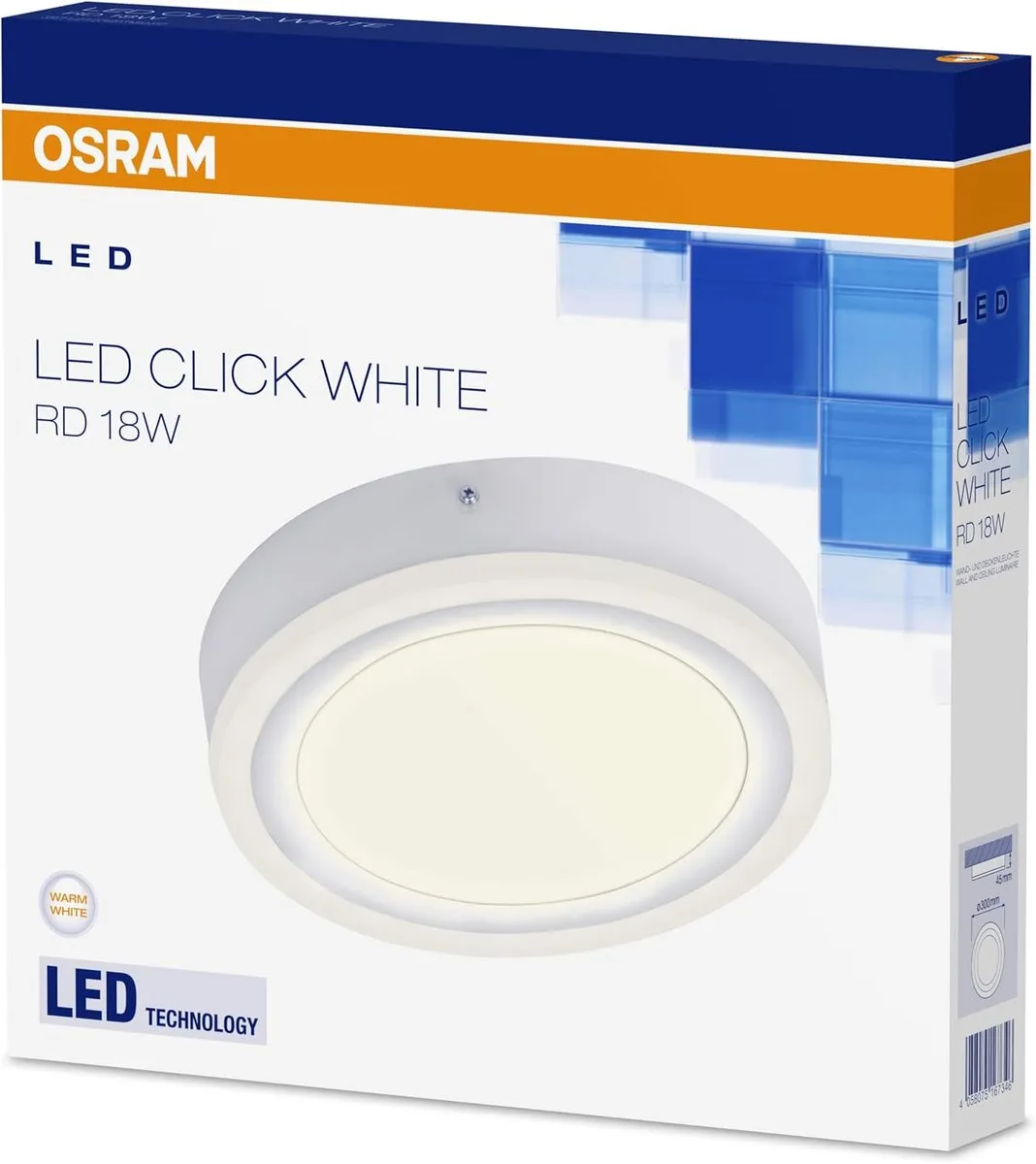 Osram LED Click Round Wand- en Plafondlamp Warm Wit