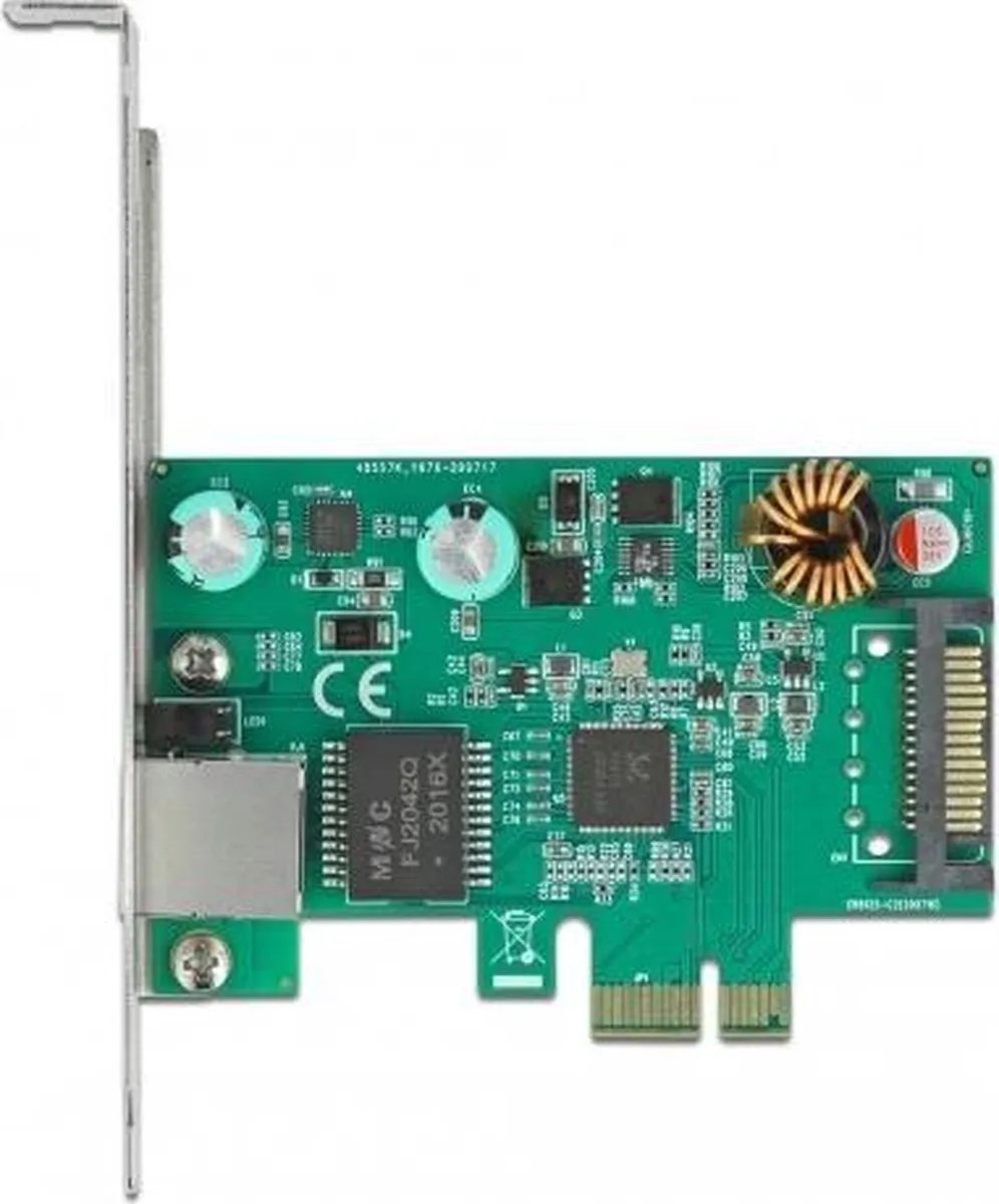 Delock PCIe 2.5Gbps LAN PoE+ Kaart RTL8125 - Zwart
