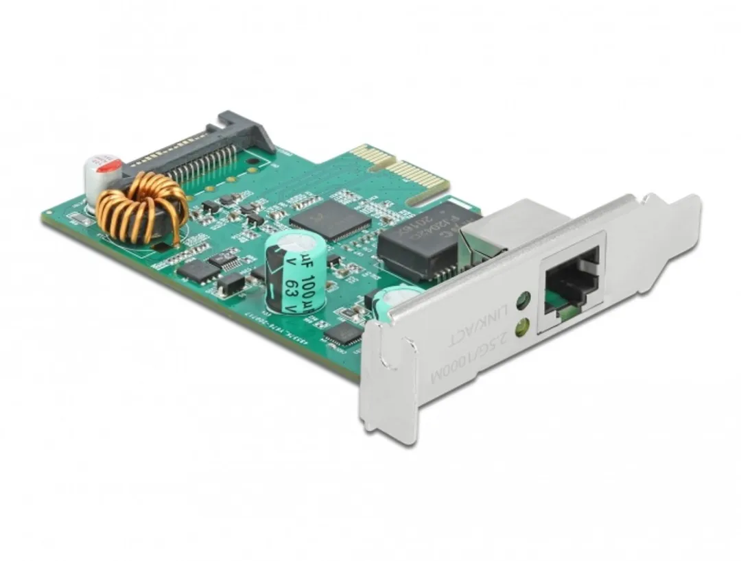 Delock PCIe 2.5Gbps LAN PoE+ Kaart RTL8125 - Zwart