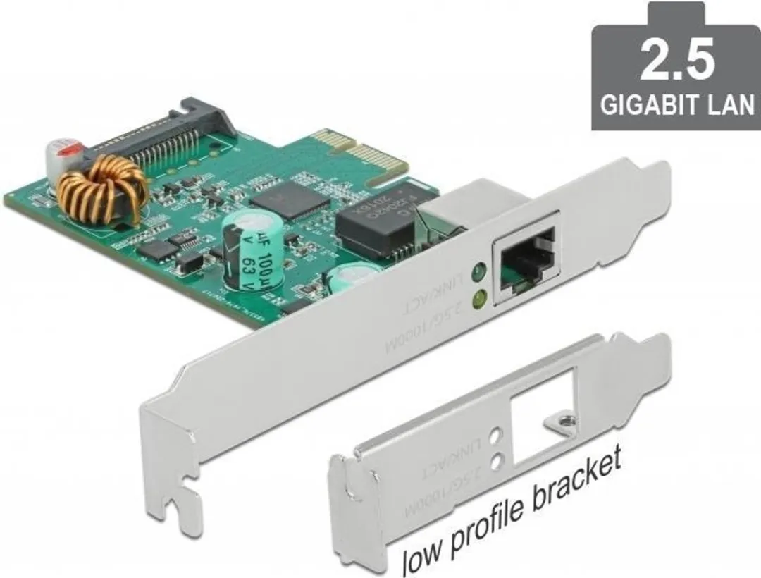 Delock PCIe 2.5Gbps LAN PoE+ Kaart RTL8125 - Zwart - afbeelding 6 van 6