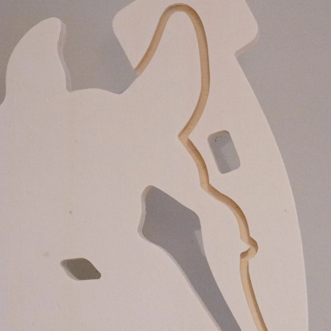 Houten wandlamp ~ Paard