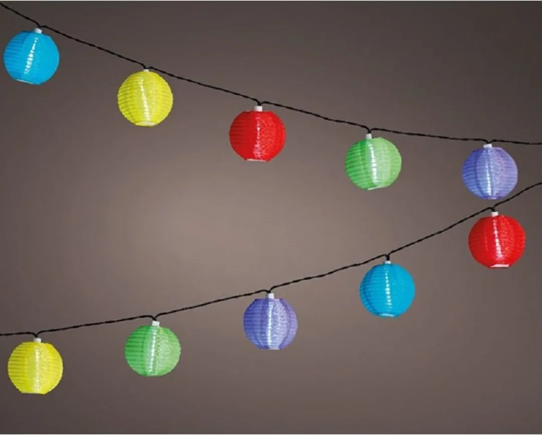 Lumineo Solar Lampion Tuinverlichting - 10 Lichtpunten 450cm - Multicolour