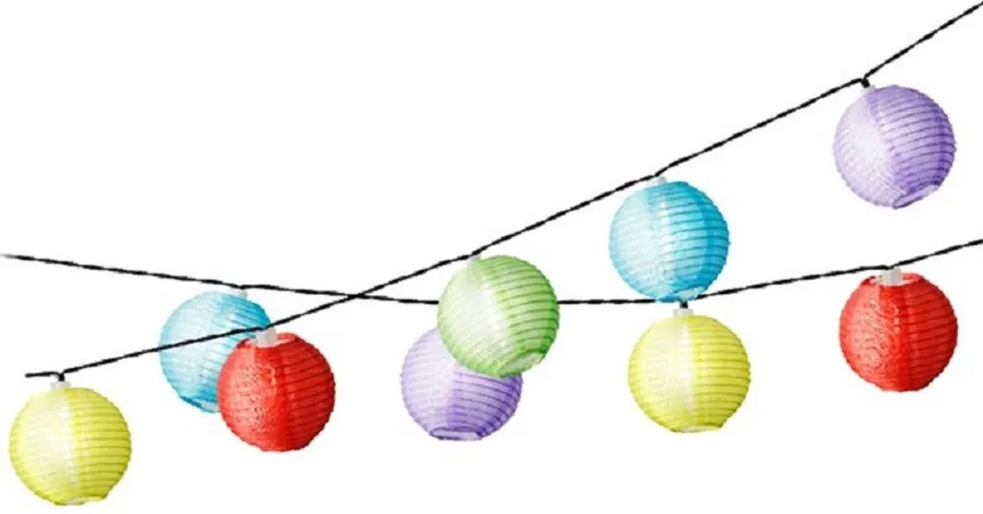 Lumineo Solar Lampion Tuinverlichting - 10 Lichtpunten 450cm - Multicolour