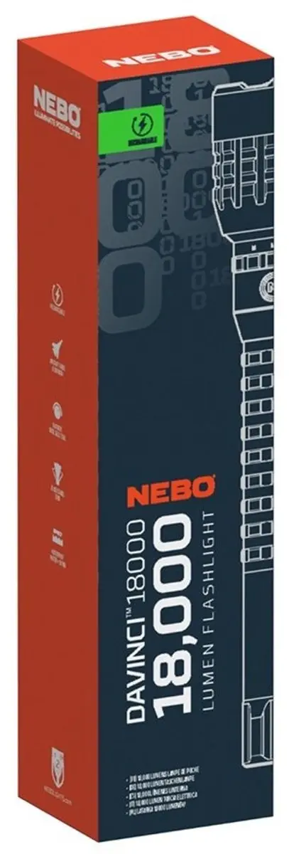 Nebo Davinci 18000 Zaklamp - 18000 Lm - Zwart/Oranje - afbeelding 4 van 6