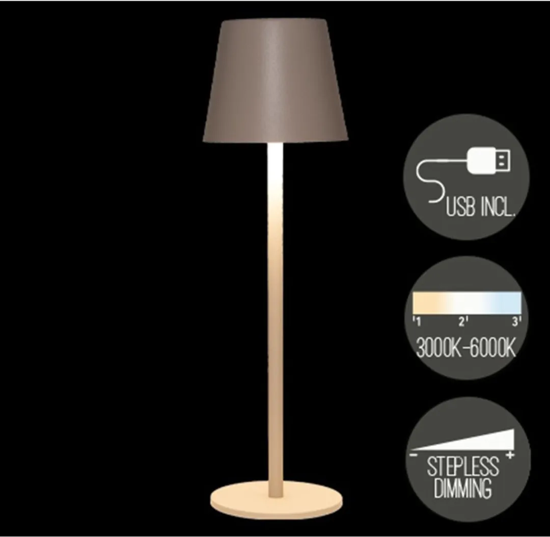 Anna's Collection Portable Tafellamp Ambiance 2x - Beige/Zand - 37cm - afbeelding 6 van 6