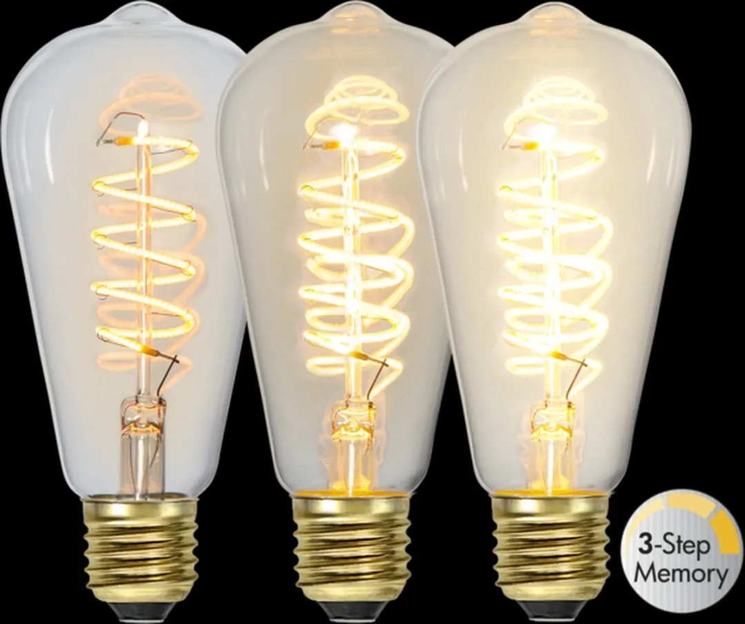 Star Trading Druppel-Edison Lamp E27 4W Super Warm Wit