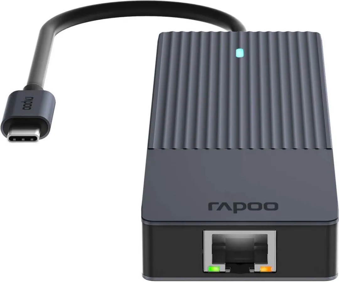 Rapoo UCM-2002 USB-C Multiport Adapter - 6-in-1 - Donker Grijs