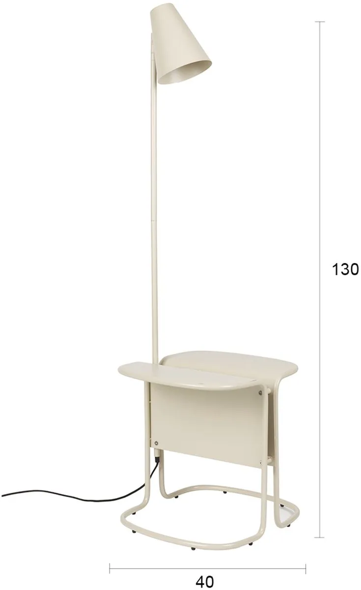 Zuiver Lustor Vloerlamp & Bijzettafel Beige