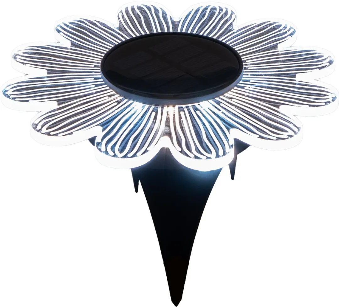 Anna's Collection Solar Prikspot Bloem 15cm - 2 Stuks - Zwart