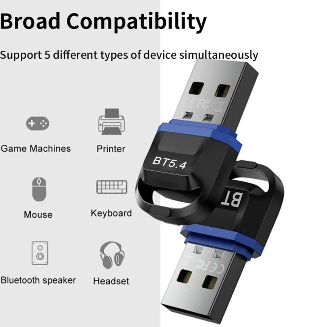 NÖRDIC BT4 USB Bluetooth Adapter - Zwart/Blauw