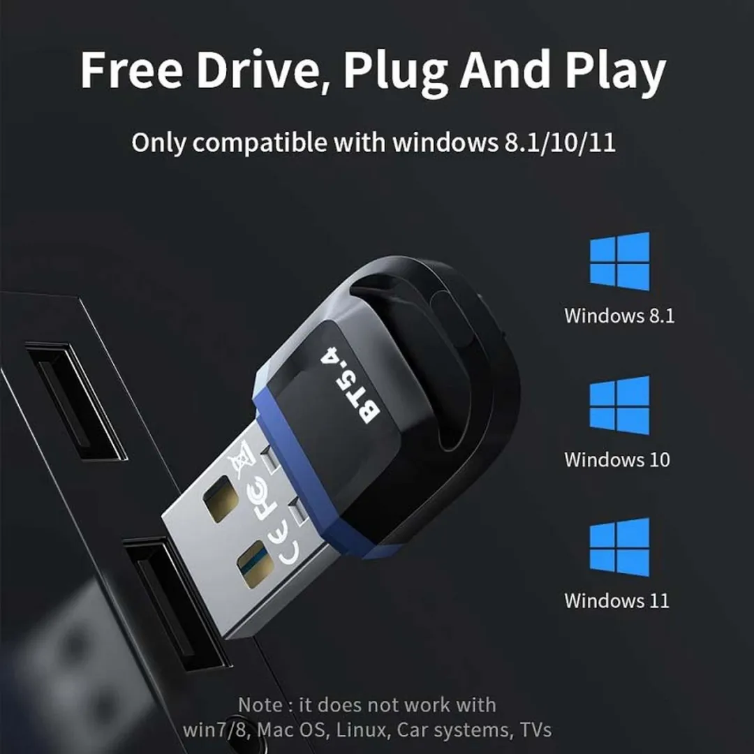 NÖRDIC BT4 USB Bluetooth Adapter - Zwart/Blauw
