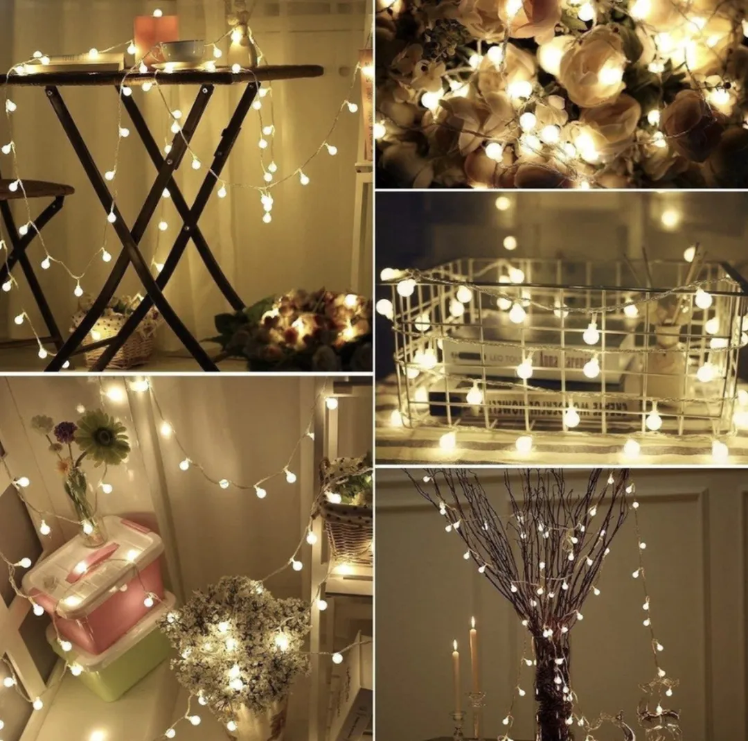 Anna's Collection Tuinfeestverlichting Lichtsnoer 10m - 50 LED Warm Wit - Zwart