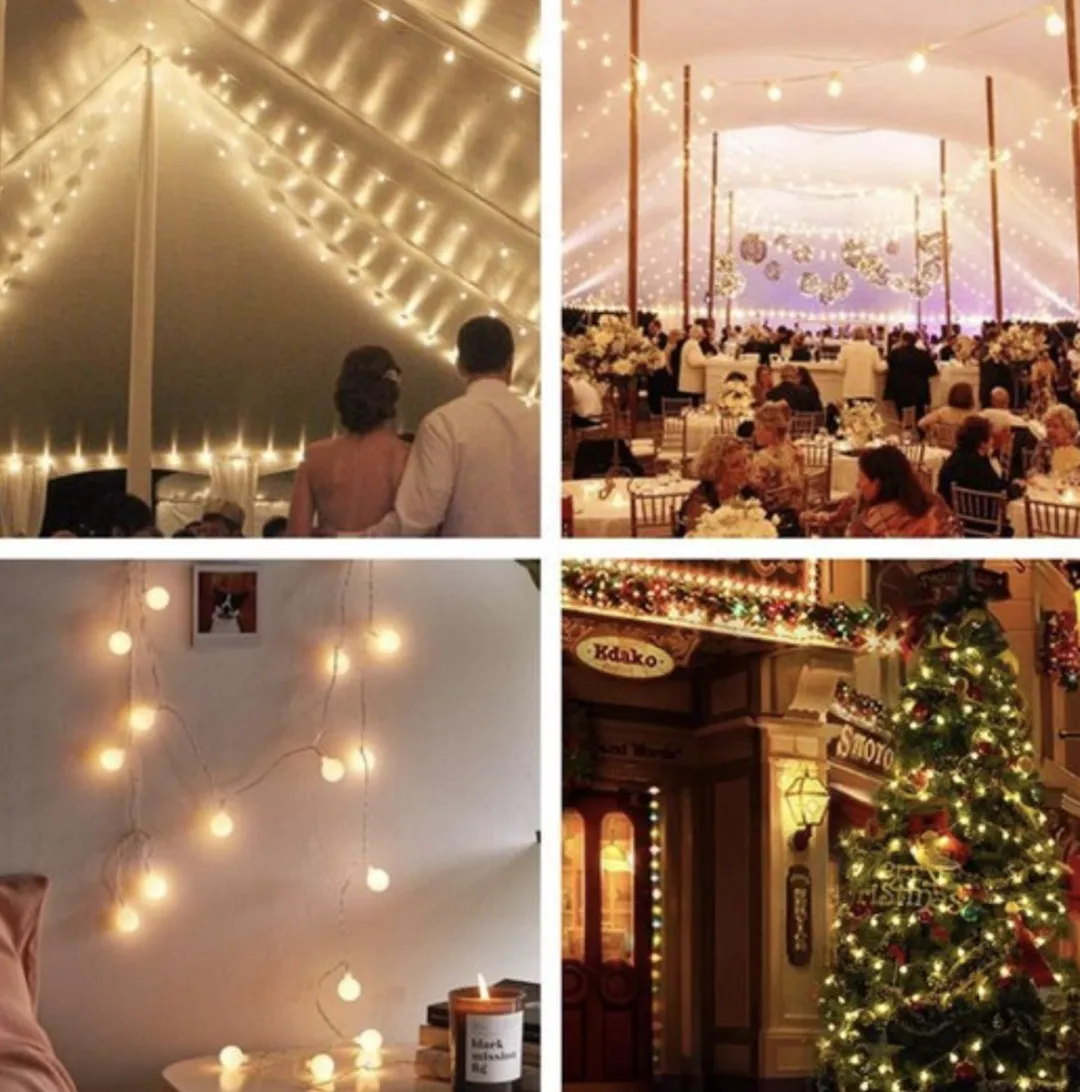 Anna's Collection Tuinfeestverlichting Lichtsnoer 10m - 50 LED Warm Wit - Zwart - afbeelding 6 van 6