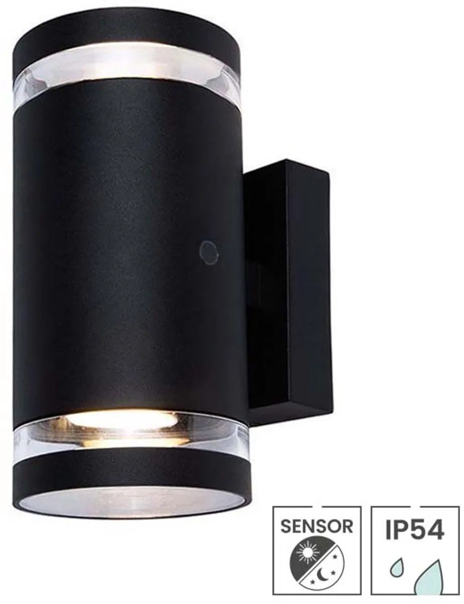 Lybardo Buitenlamp met Sensor Wandlamp 2x GU10 - Zwart