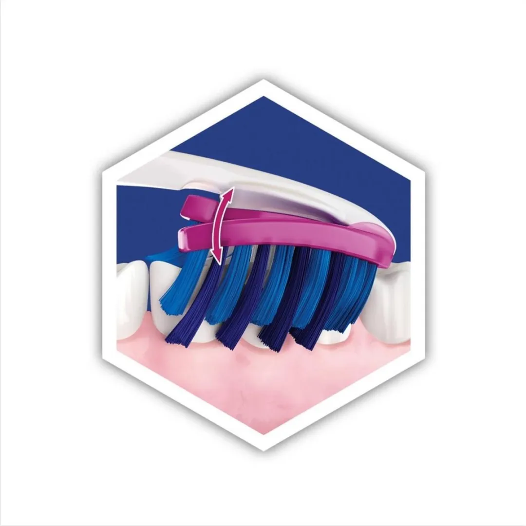 Oral-B 3D White Pro-Flex Luxe Tandenborstel - Medium - Roze/Blauw/Wit