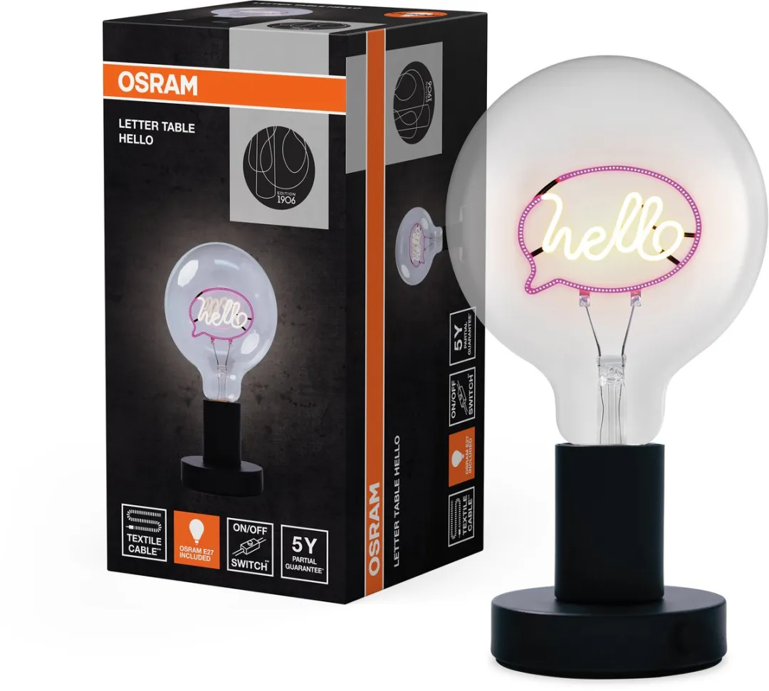 Osram 1906 Letter LED Tafellamp Hello - 1,2W Warm Wit - Ø125cm