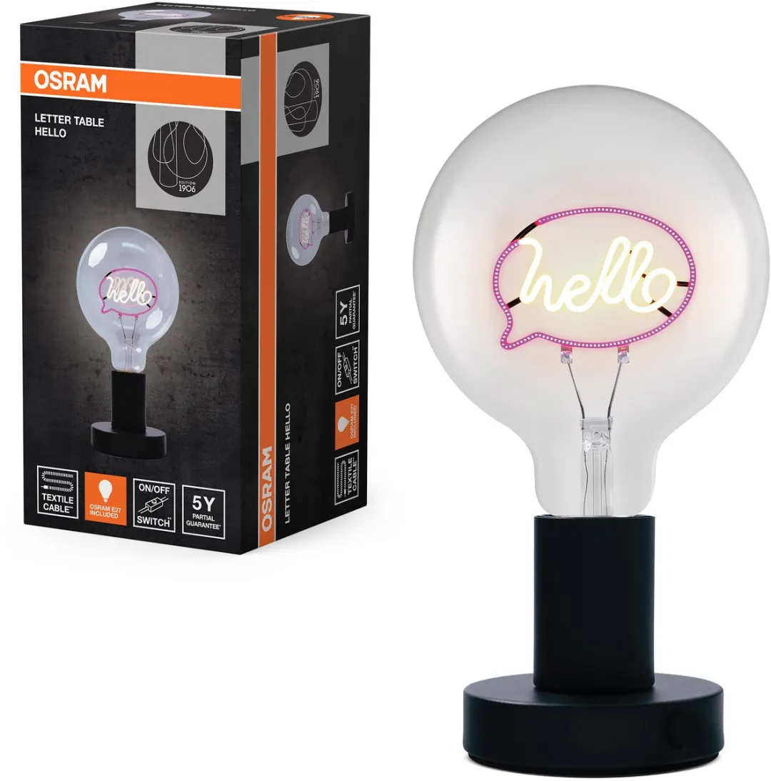 Osram 1906 Letter LED Tafellamp Hello - 1,2W Warm Wit - Ø125cm