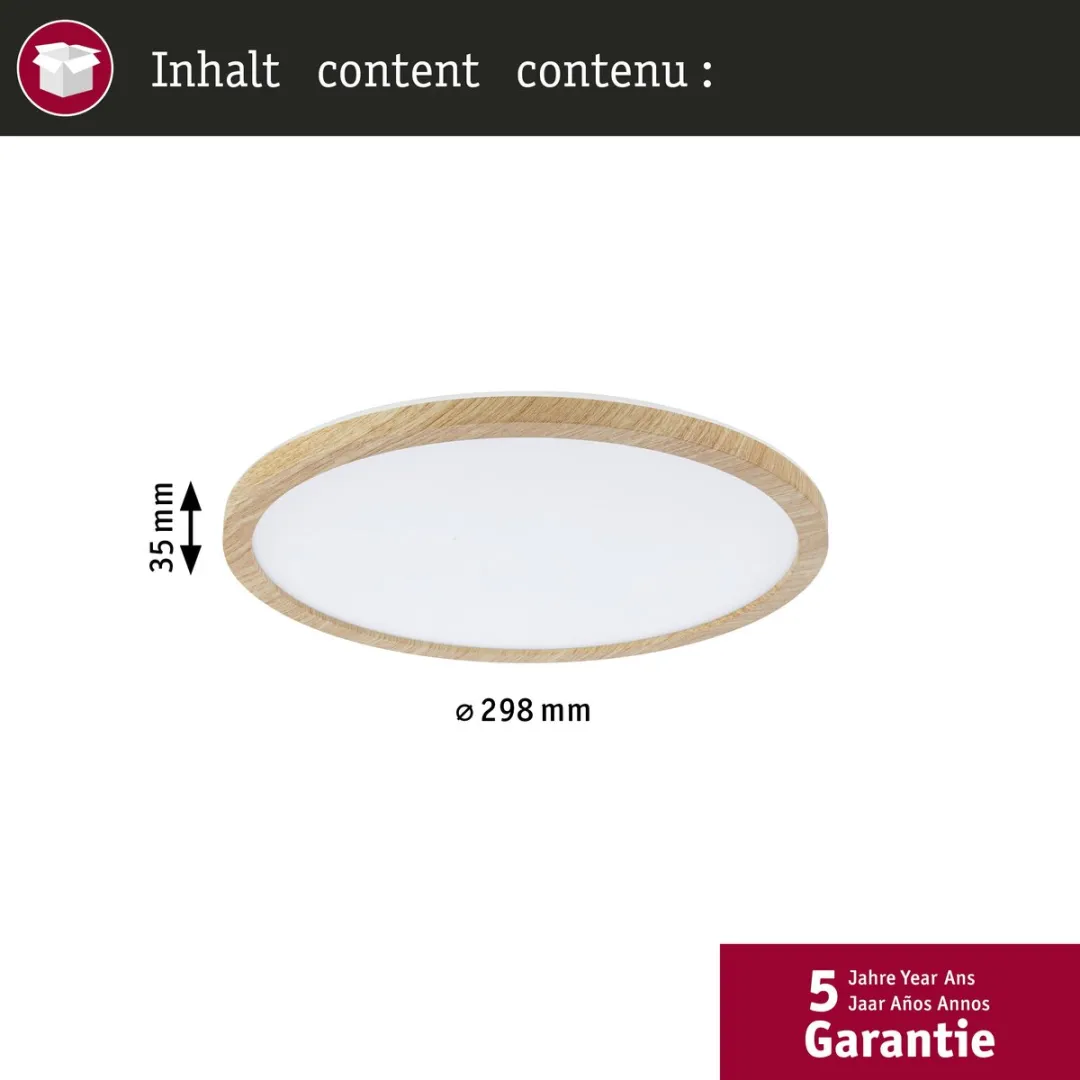 Paulmann Atria Shine LED-paneel 14,8W 2250lm 298mm Houtlook - IP44 - afbeelding 6 van 6