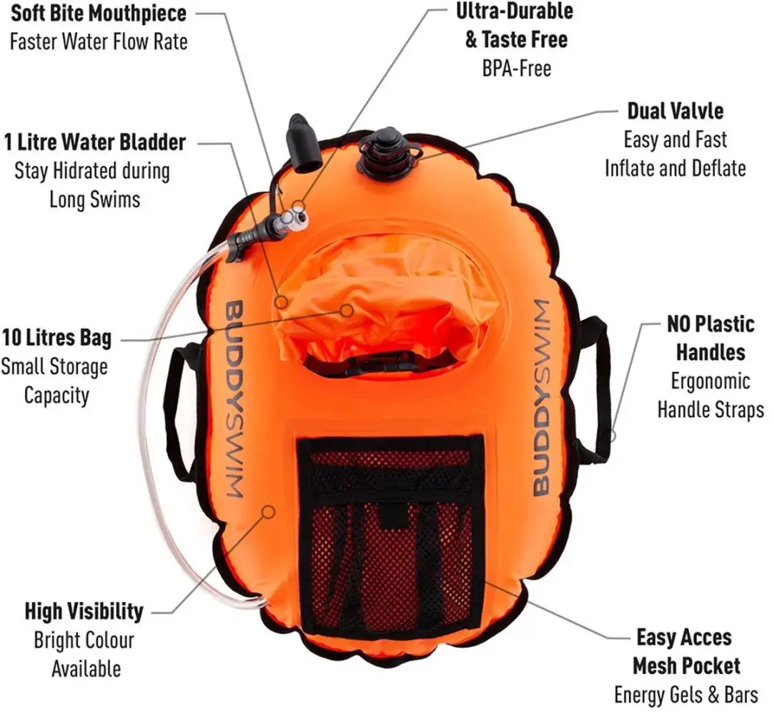 Buddyswim Hydrastation Pro Zwemboei - Oranje - afbeelding 3 van 6