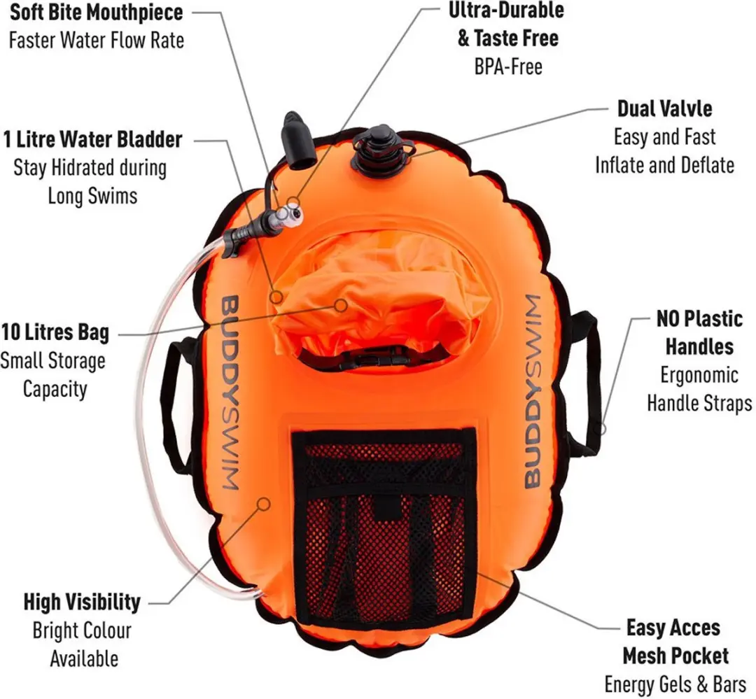 Buddyswim Hydrastation Pro Zwemboei - Oranje - afbeelding 2 van 6