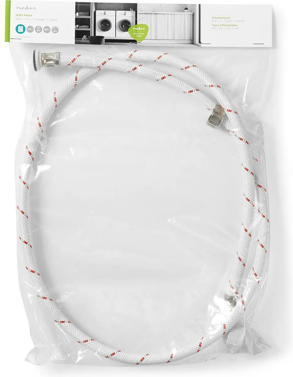 Nedis Nylon Toevoerslang WAIH3434SH1N15 1.5m - 10 Bar - Rood/Wit