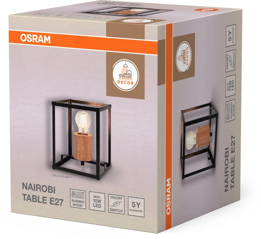 Osram Decor Nairobi Tafellamp E27 - Zwart - afbeelding 6 van 6