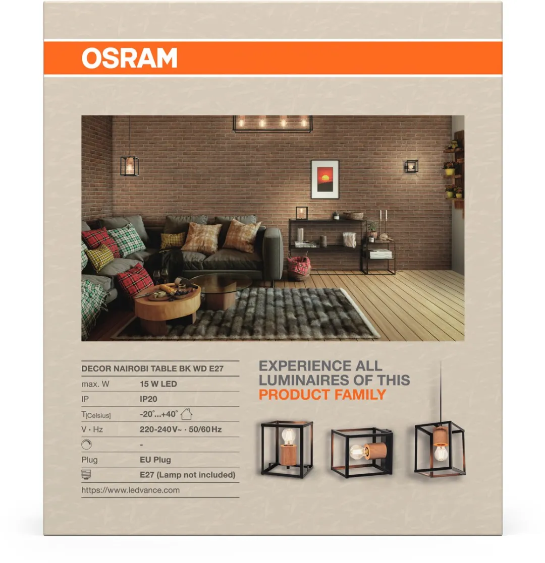 Osram Decor Nairobi Tafellamp E27 - Zwart