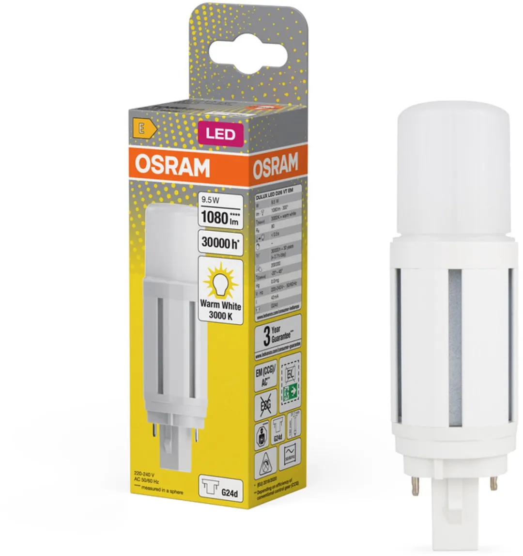 Osram LED-lamp G24d 9.5W Warmwit 3000K - Helder