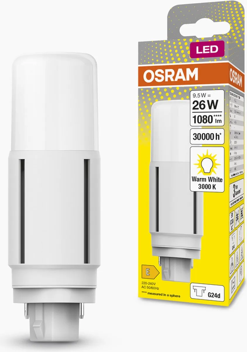 Osram LED-lamp G24d 9.5W Warmwit 3000K - Helder