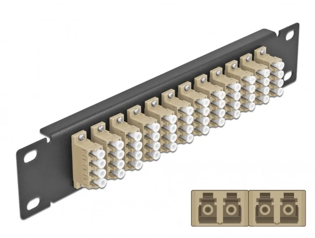 Delock 10" Fiber Optic Patch Panel 12 Port LC Quad 66778