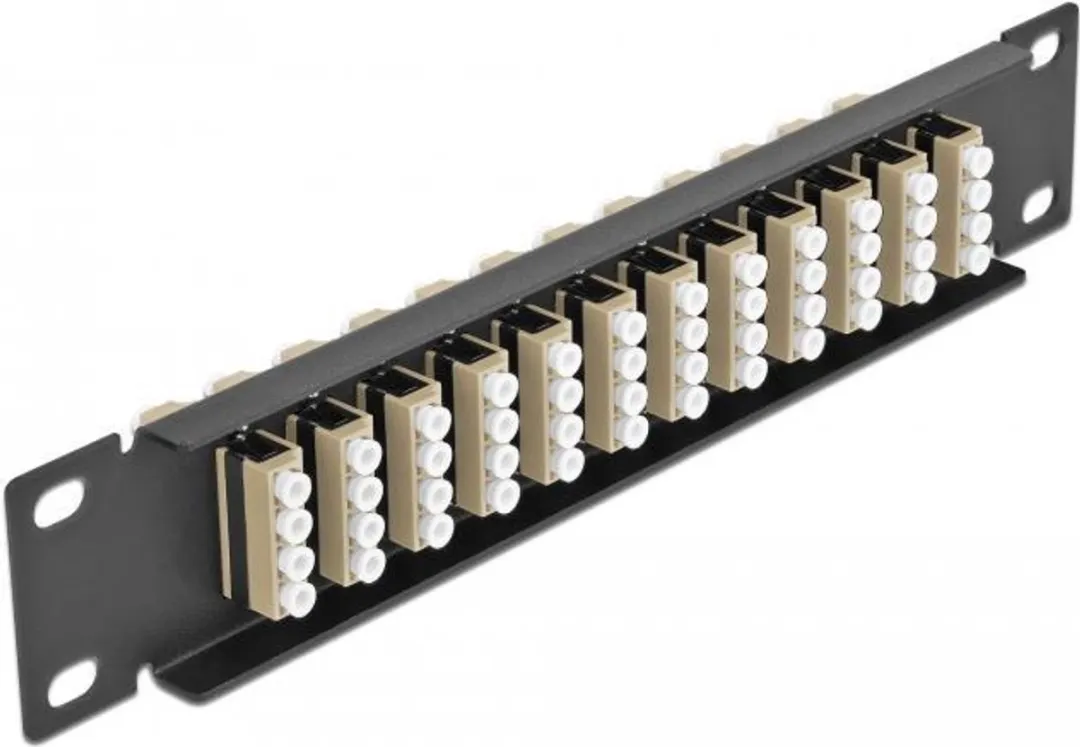Delock 10" Fiber Optic Patch Panel 12 Port LC Quad 66778 - Beige/Zwart - afbeelding 2 van 2