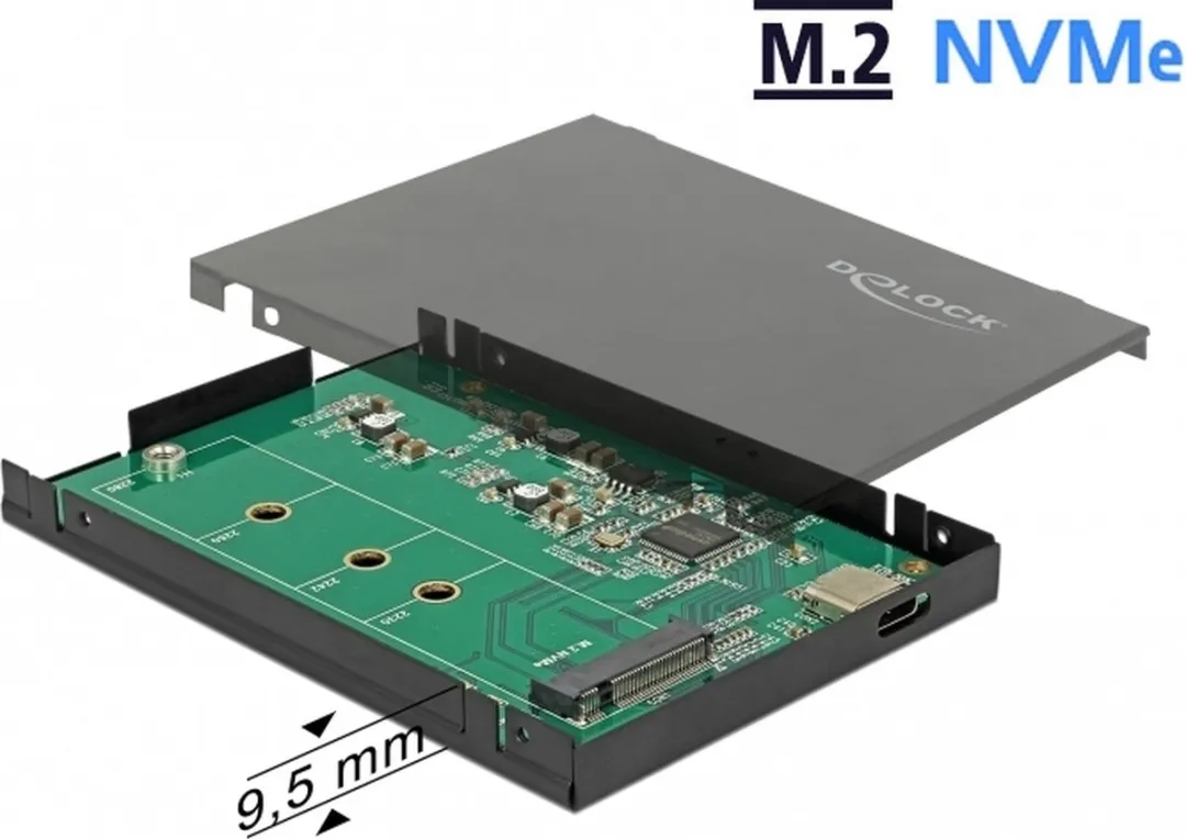 Delock DLCK-42609 M.2 NVMe Behuizing - USB 3.1 Type-C - Zwart - afbeelding 6 van 6