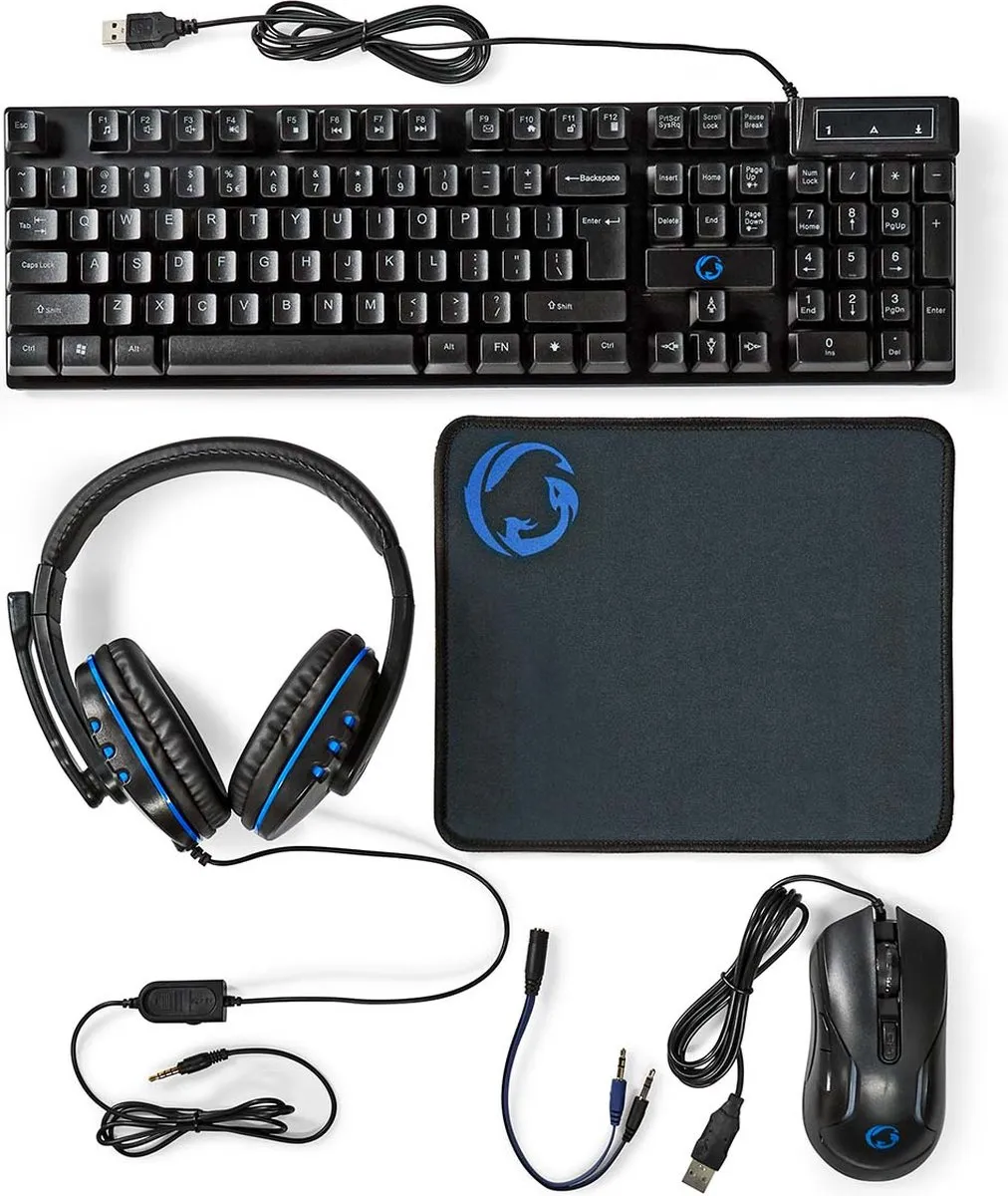 Nedis GCK51110BKUS Gaming Set - US Qwerty - Zwart