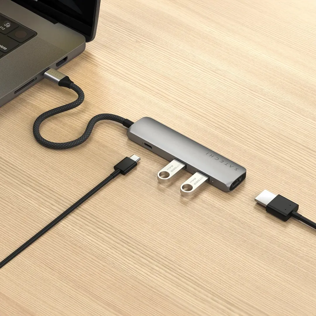 Satechi ST-P4SK USB-C Interface Hub - 1x HDMI 4K - Grijs