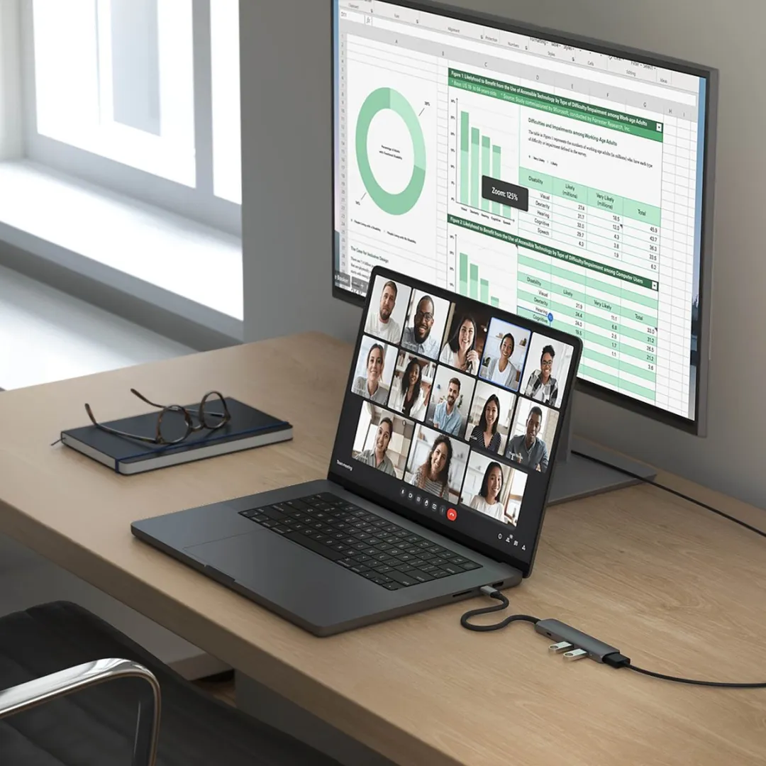 Satechi ST-P4SK USB-C Interface Hub - 1x HDMI 4K - Grijs - afbeelding 6 van 6