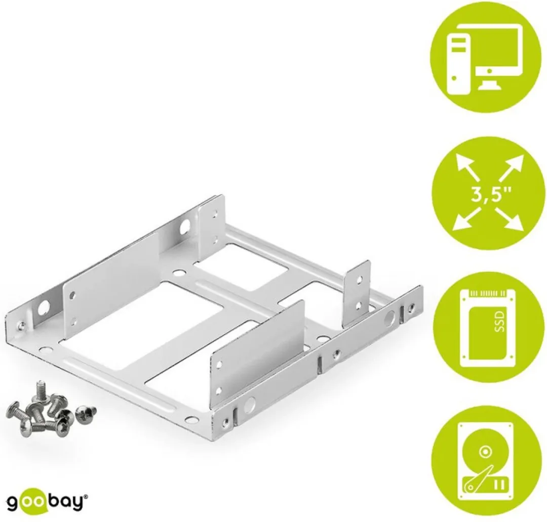 Goobay 95875 HDD/SSD Montageframe 2x 2,5" - Zilver