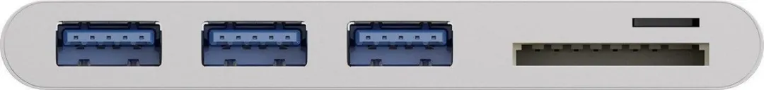 Goobay 62097 USB-C Hub 3 Poorten met Kaartlezer - Wit