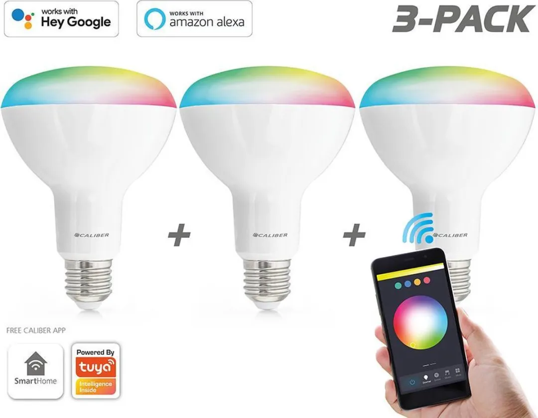 Caliber Smart Lamp E27 RGB & Warm Wit - 3 Stuks - Mat Glas