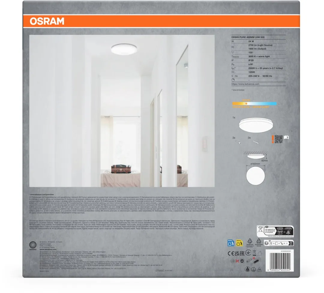 Osram Orbis Pure LED Plafondlamp 400mm 24W - Wit