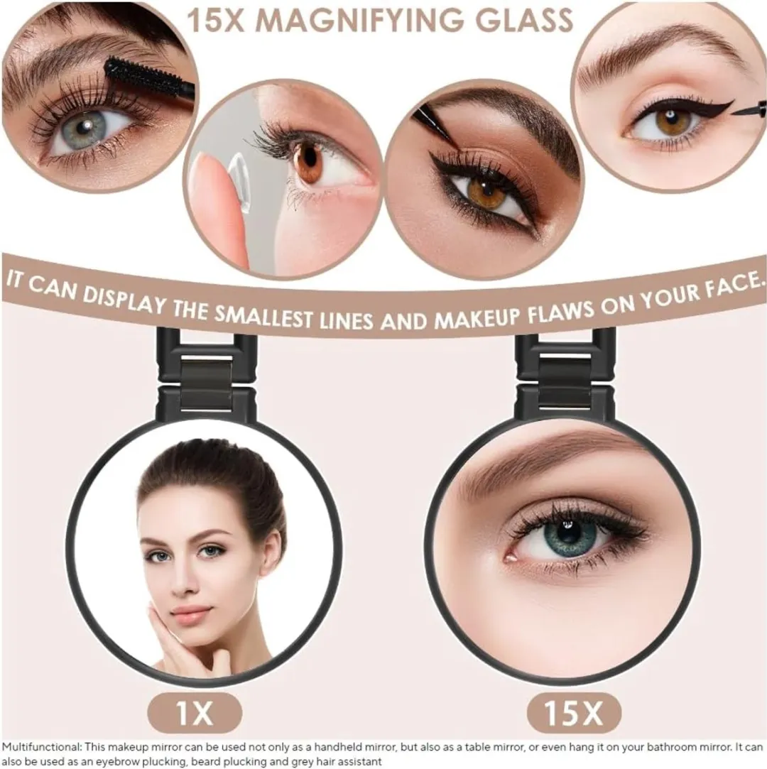 ECTEATOY Handspiegel 15x Vergroting - Zwart