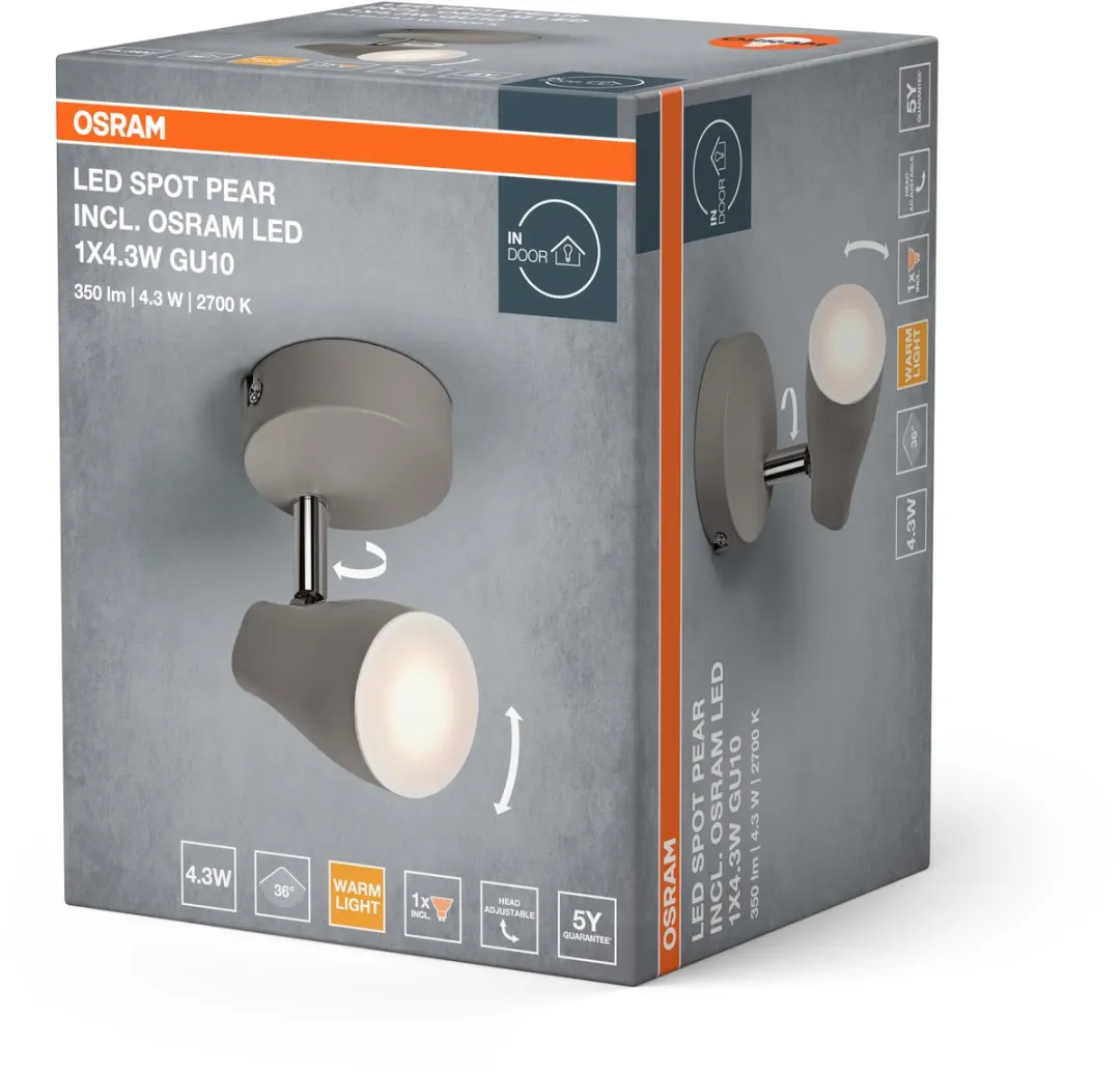 Osram LED Spot Plafondspot PEAR GU10 4,3W 210lm Warm Wit - afbeelding 6 van 6