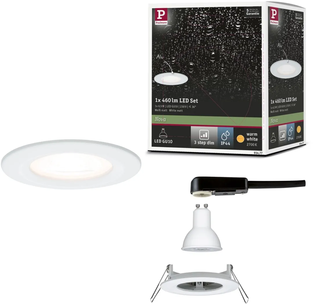 Paulmann LED-inbouwlamp Nova star IP44 GU10 6,5W 460lm