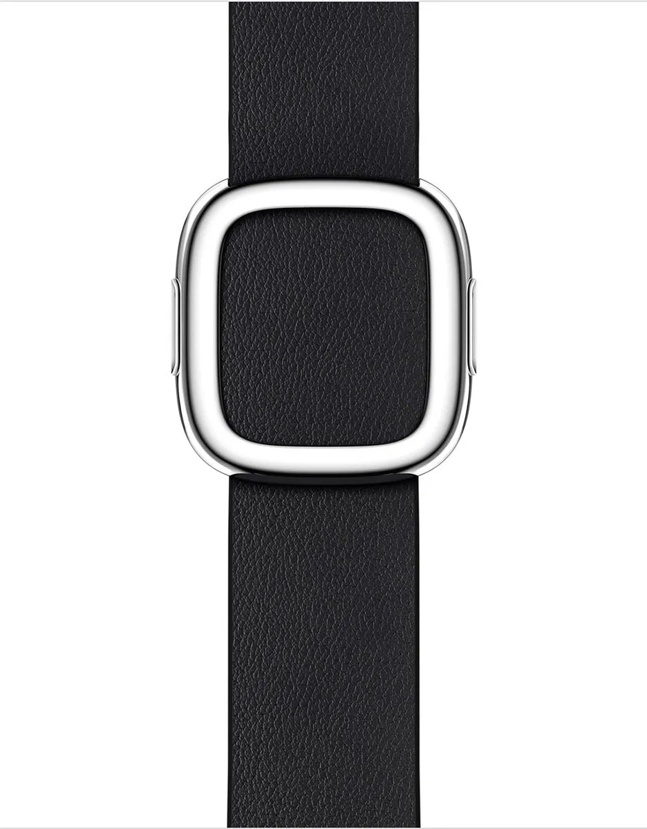 Apple Leather Band Modern Buckle - Maat M - Midnight